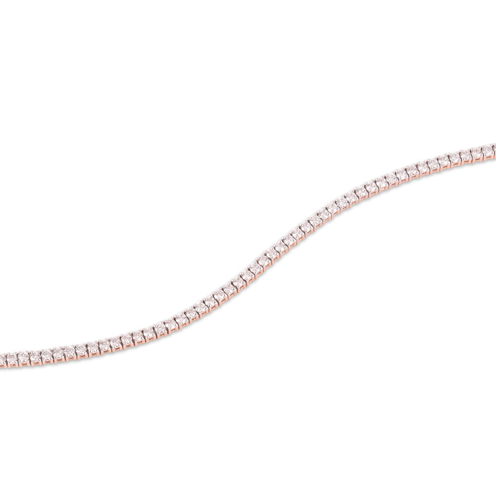 Solid Gold 2ct Natural Diamond Round Tennis Bracelet