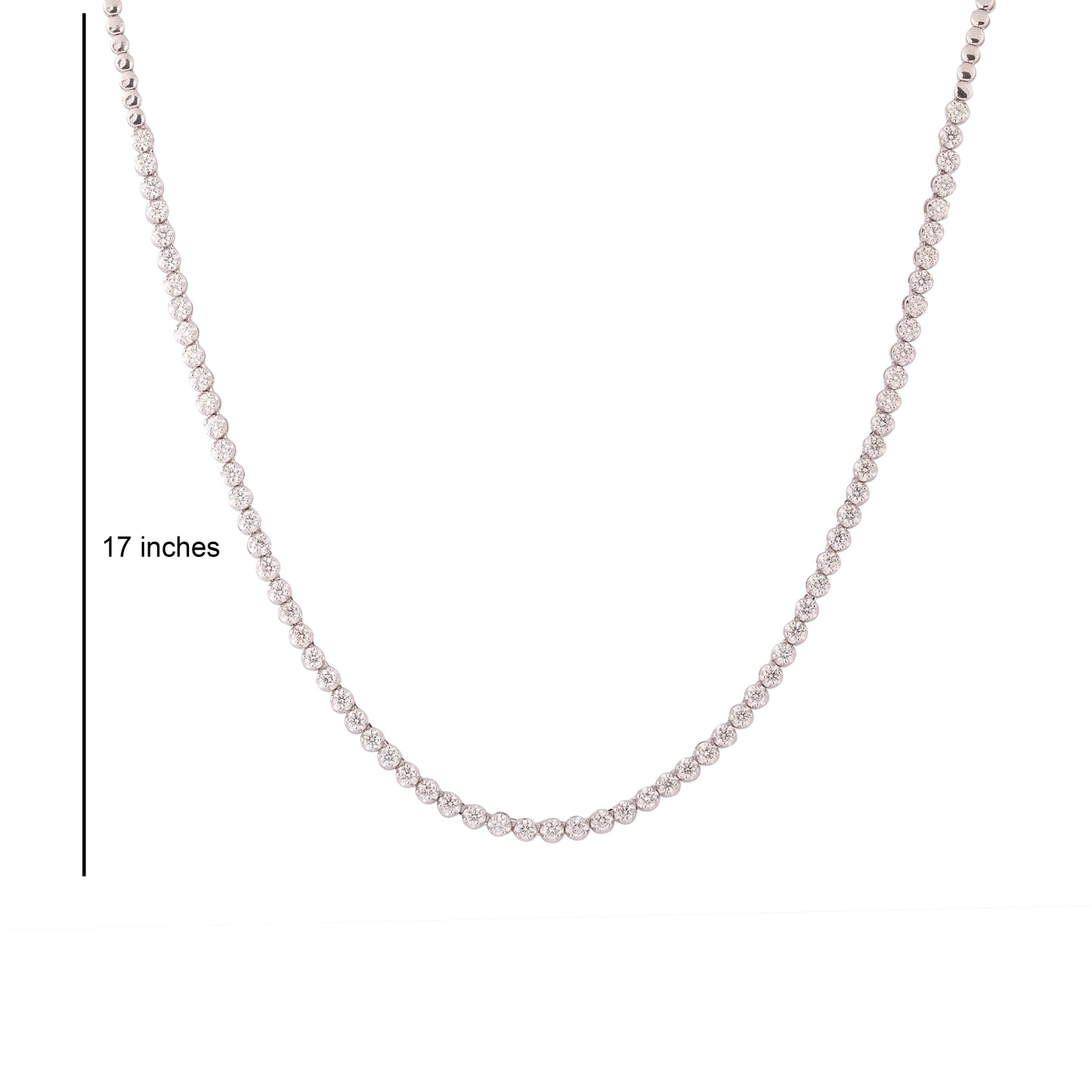 Solid Gold 2.5ct Natural Diamond Tennis Necklace Earrings Set
