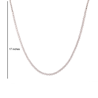 Solid Gold 2.5ct Natural Diamond Tennis Necklace Earrings Set