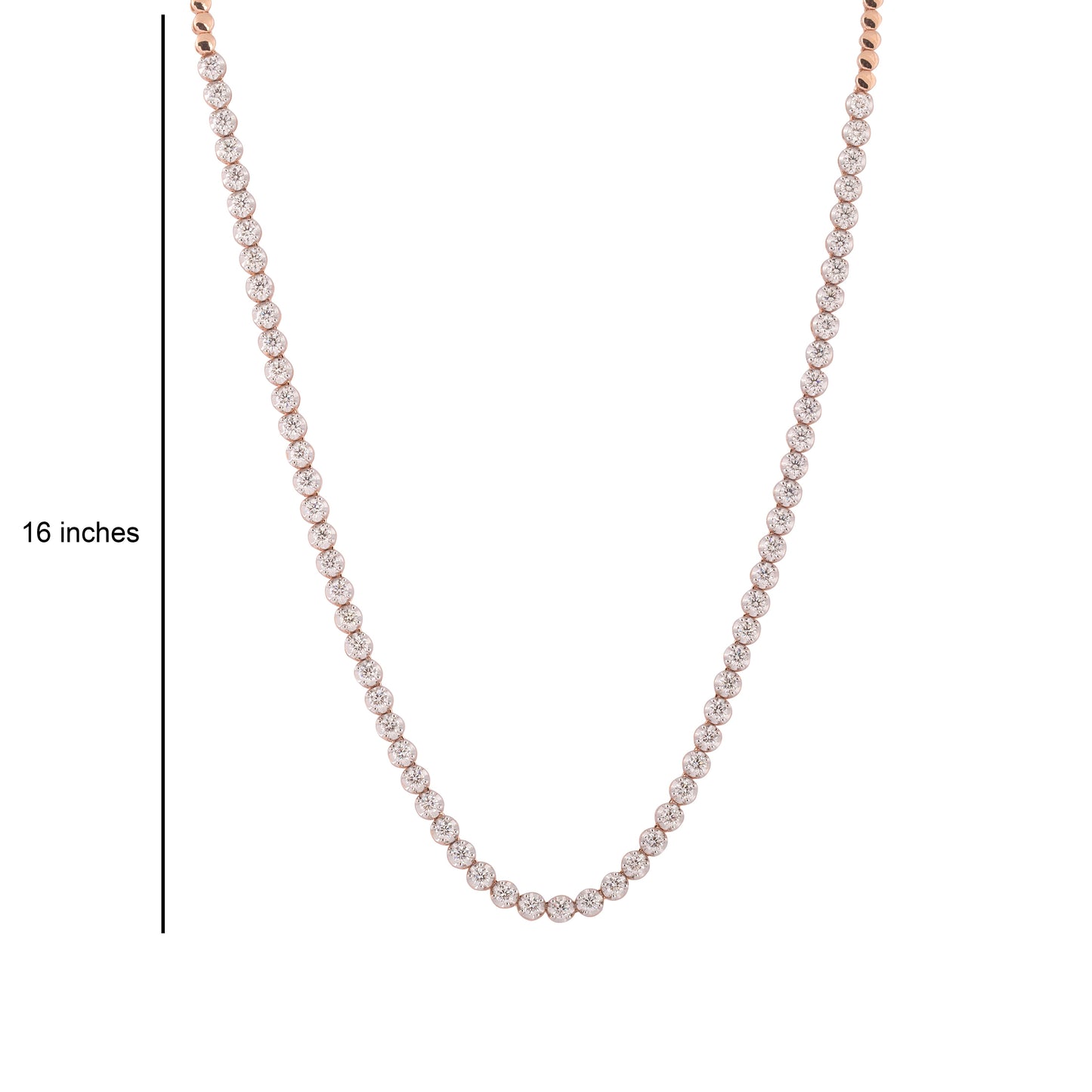 Solid Gold 3.7ct Natural Diamond Round Tennis Necklace
