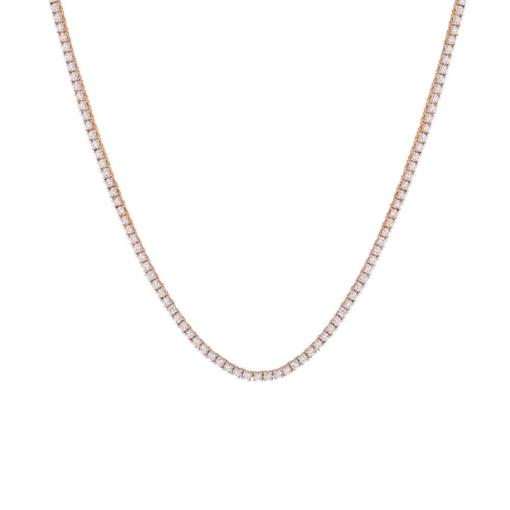 Solid Gold 1.8ct Natural Diamond Tennis Necklace