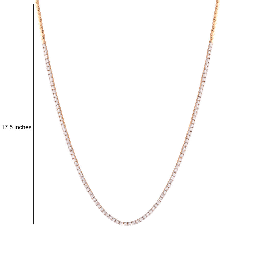 Solid Gold 1.8ct Natural Diamond Tennis Necklace