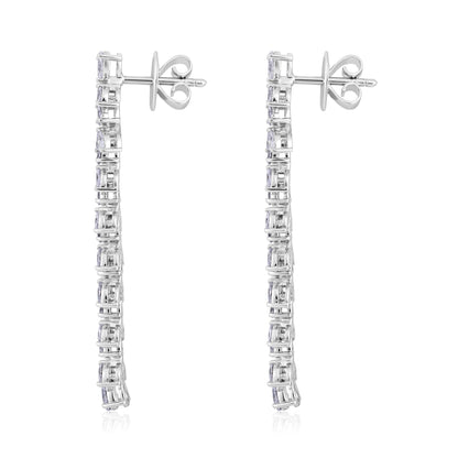 Solid Gold 2.34ct Natural Diamond Pear Marquise Leaf Drop Earrings