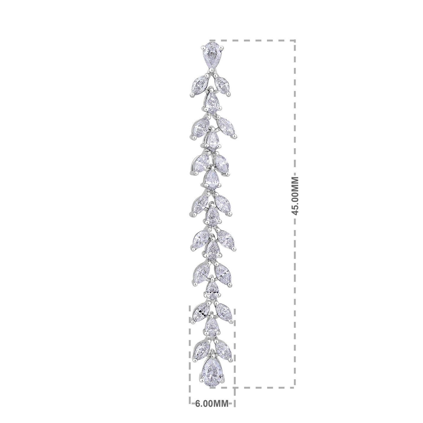 Solid Gold 2.34ct Natural Diamond Pear Marquise Leaf Drop Earrings