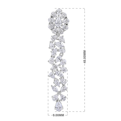 Solid Gold 3.5ct Natural Diamond 48mm Pear Marquise Drop Earrings