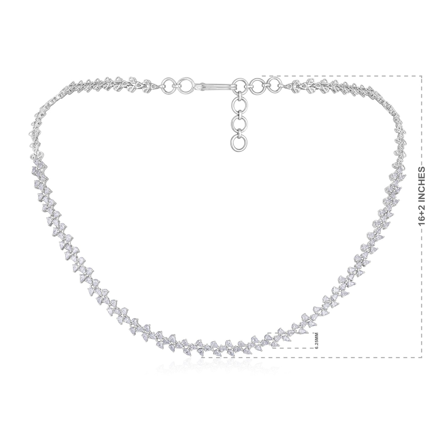 Solid Gold 4.5ct Natural Diamond Pear Tennis Necklace