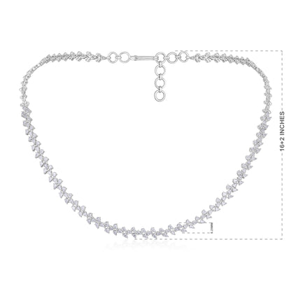 Solid Gold 4.5ct Natural Diamond Pear Tennis Necklace