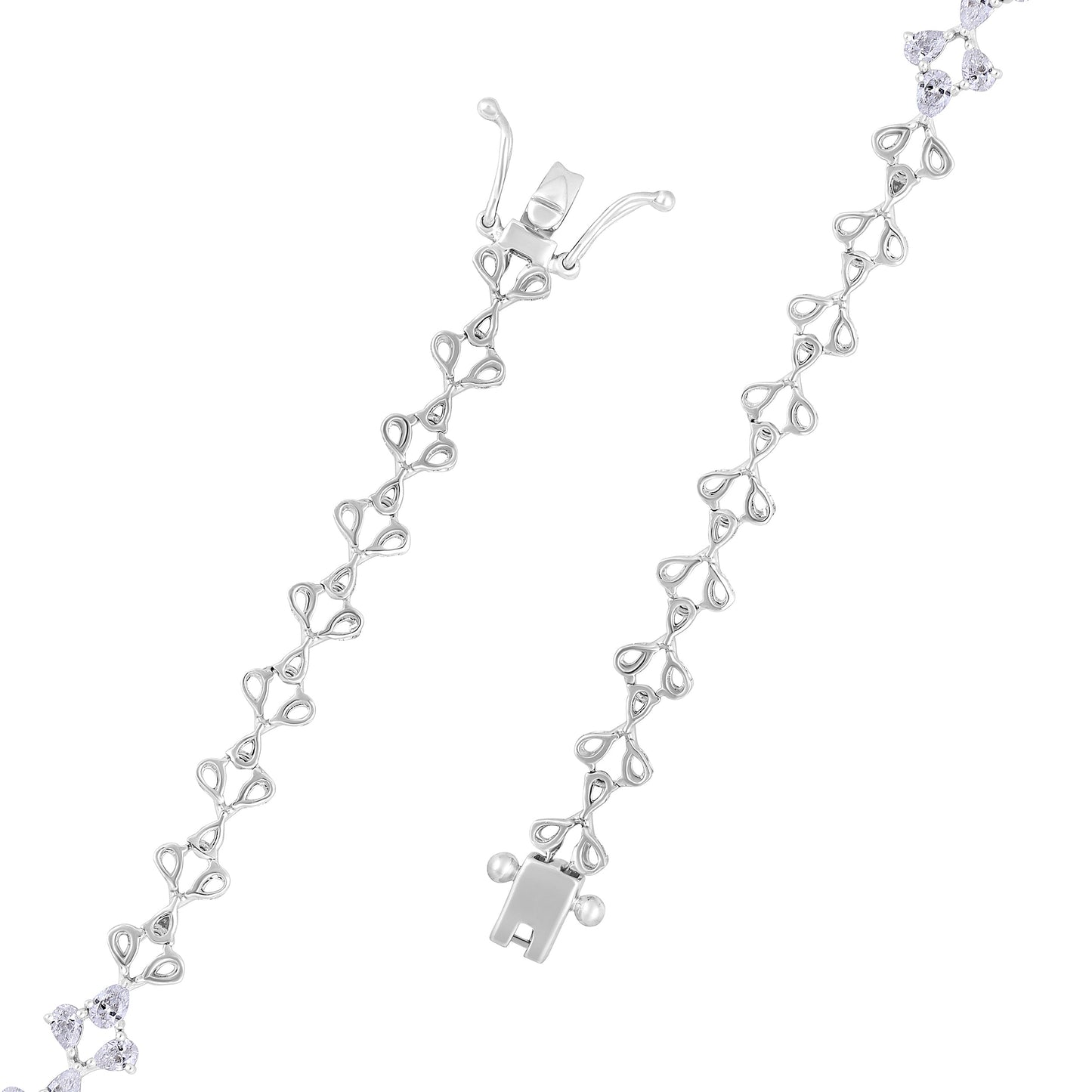 Solid Gold 1.62ct Natural Diamond Pear Leaf Bracelet