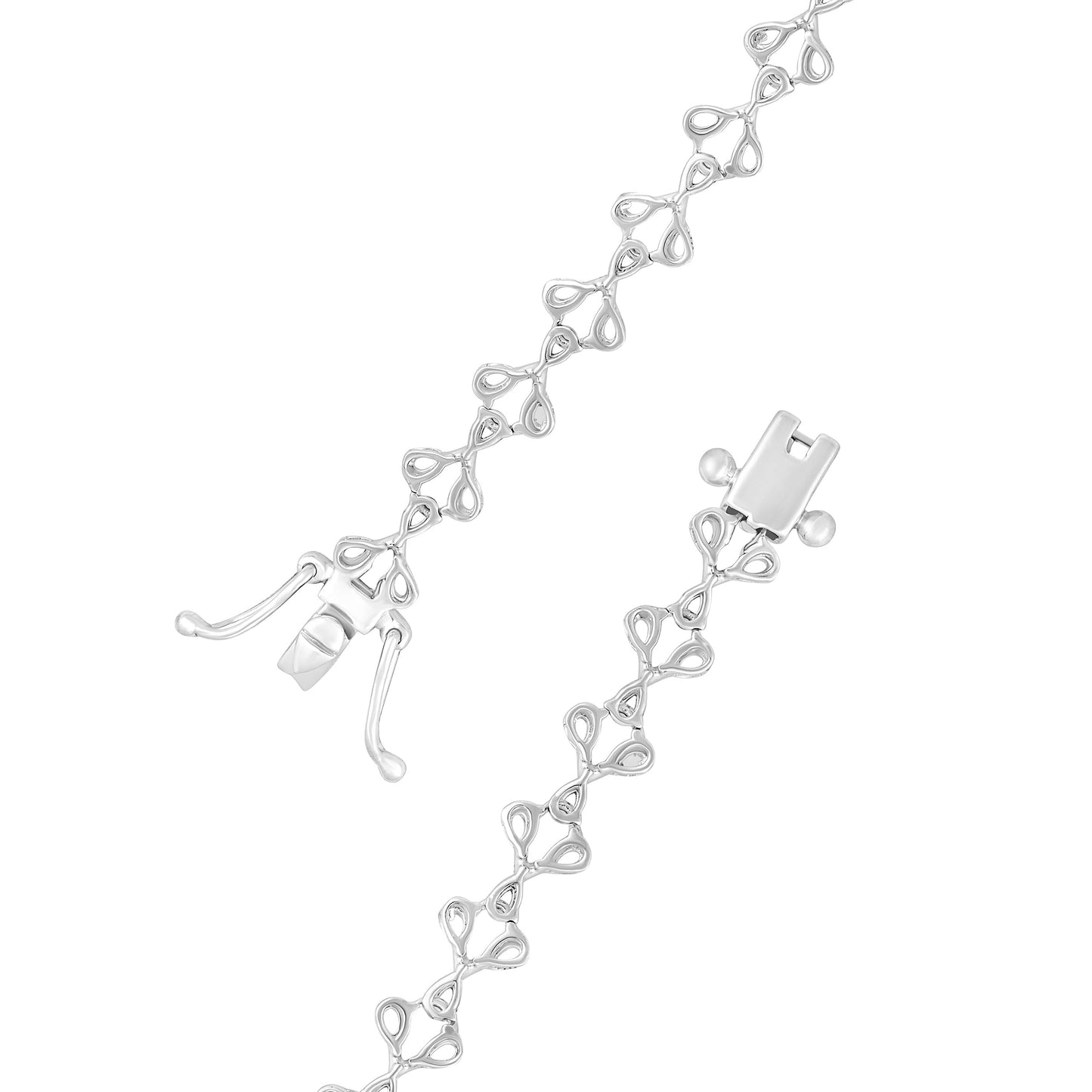 Solid Gold 1.6ct Natural Diamond Pear Leaf Bracelet