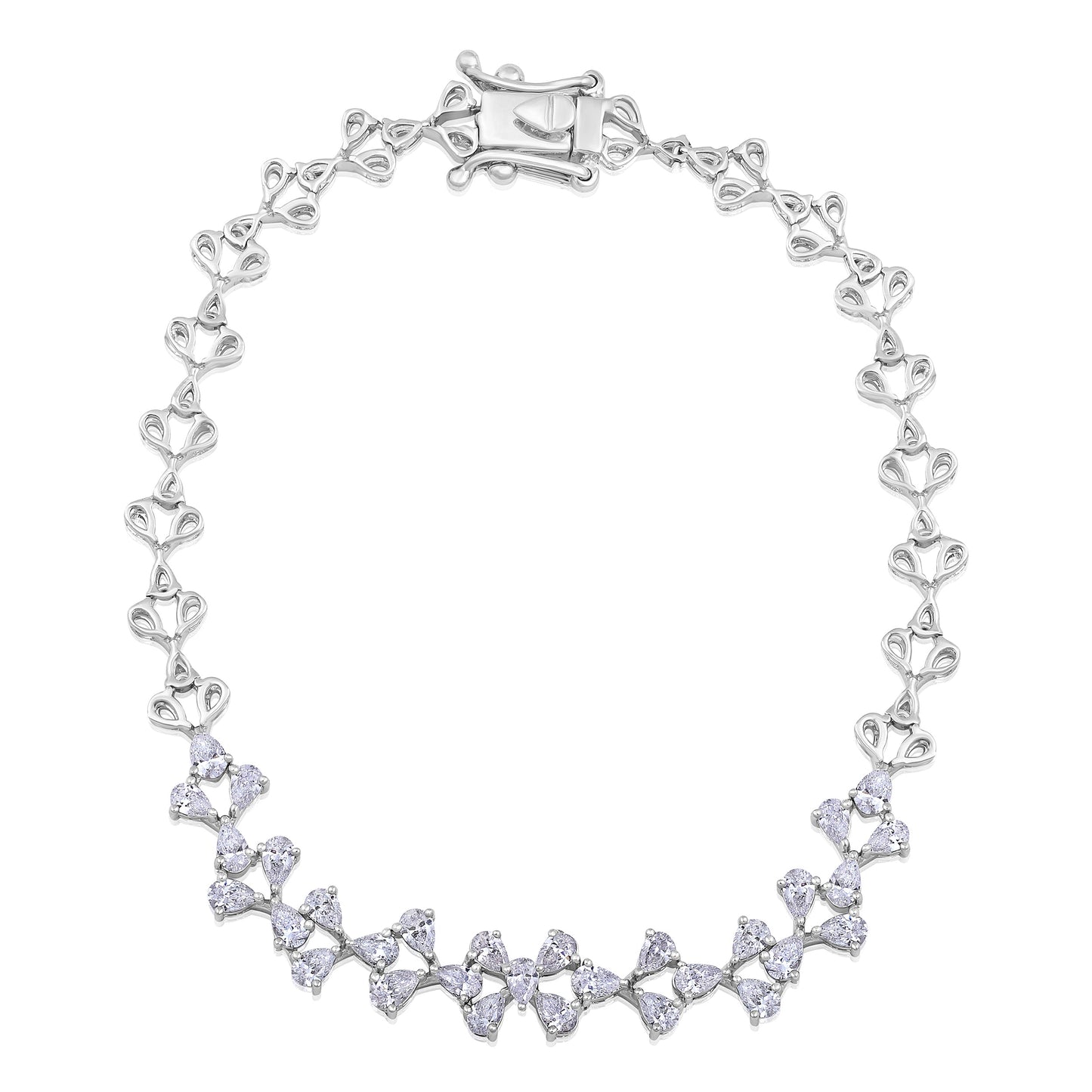 Solid Gold 1.62ct Natural Diamond Pear Leaf Bracelet