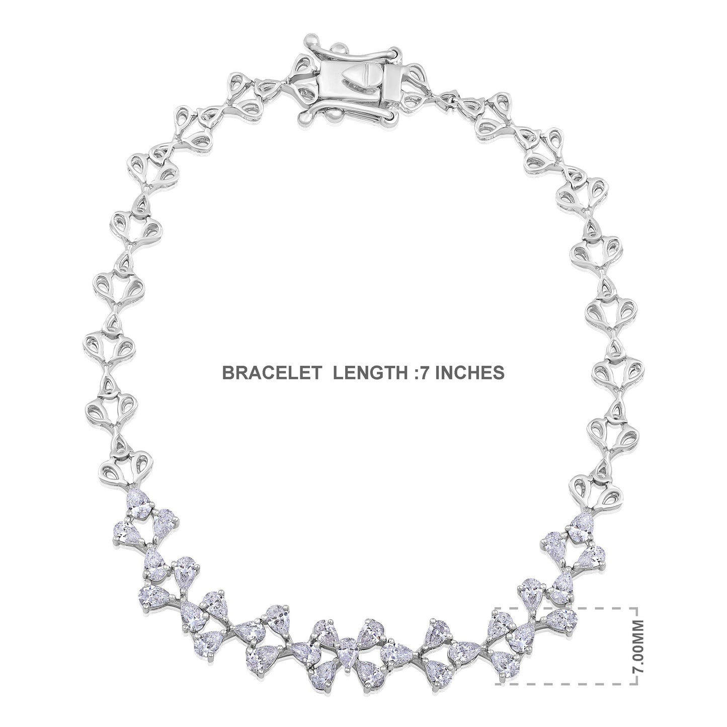 Solid Gold 1.62ct Natural Diamond Pear Leaf Bracelet