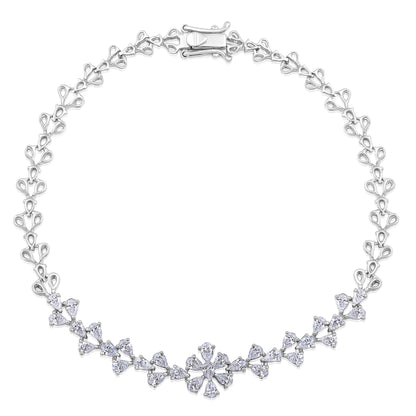 Solid Gold 1.6ct Natural Diamond Pear Leaf Bracelet
