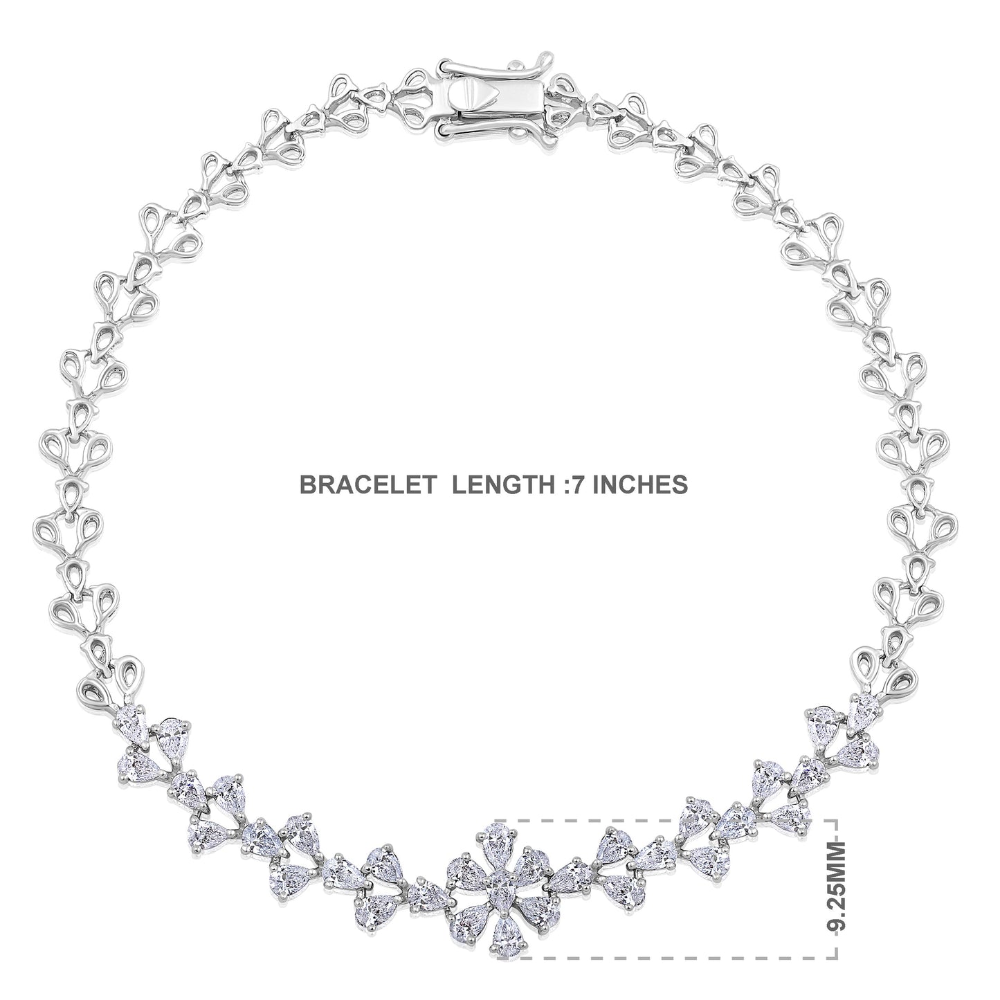 Solid Gold 1.6ct Natural Diamond Pear Leaf Bracelet