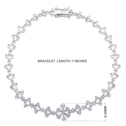 Solid Gold 1.6ct Natural Diamond Pear Leaf Bracelet