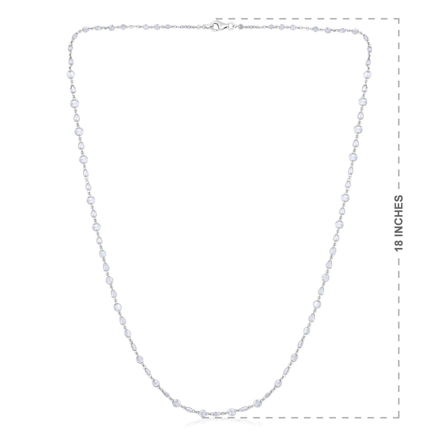 Solid Gold 4.7ct Natural Diamond Pear Round Tennis Necklace