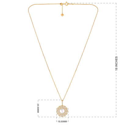 Solid Gold 4.4ct Natural Diamond Cut Flower Pendant Necklace
