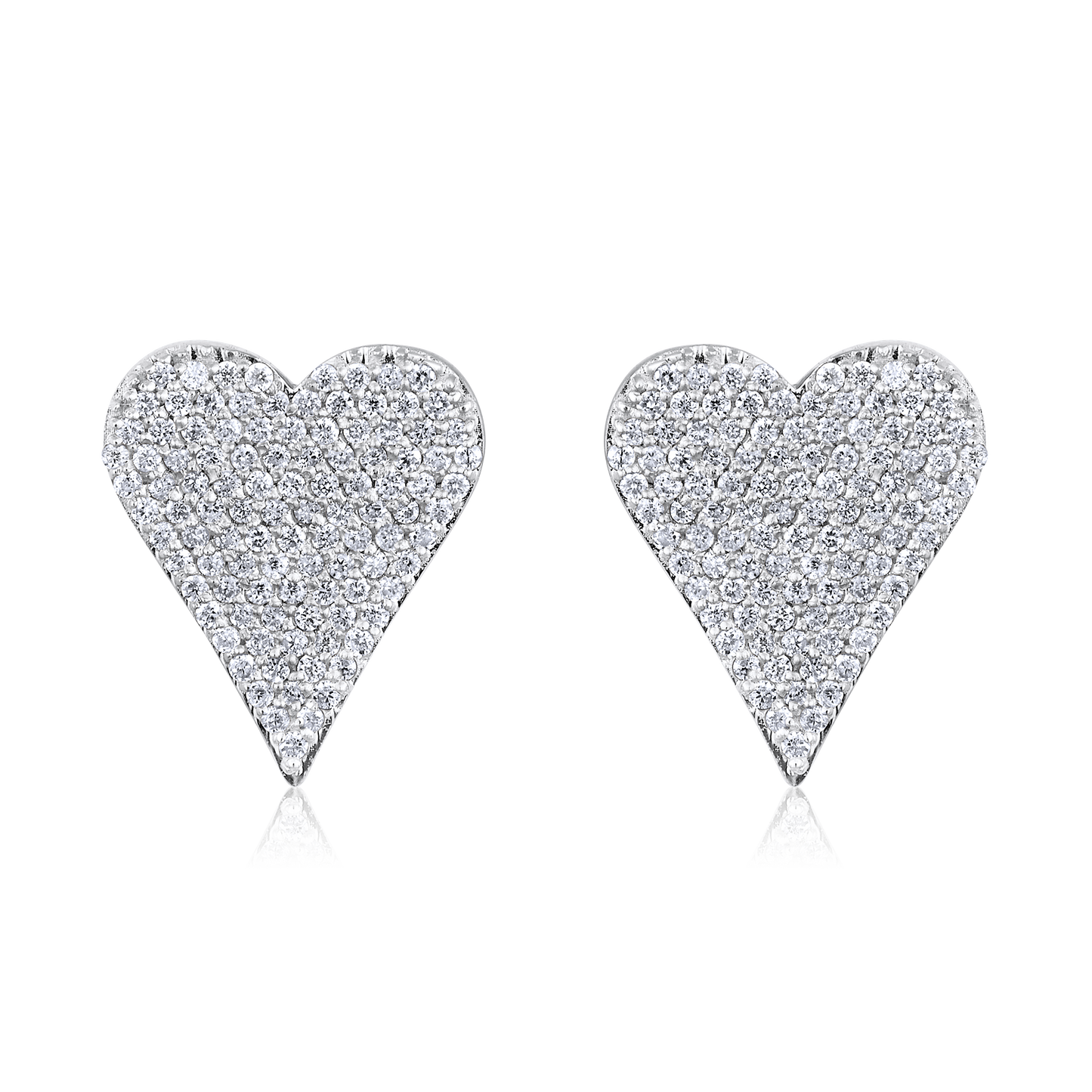 Solid Gold 0.3ct Natural Diamond Heart Love Cluster Stud Earrings