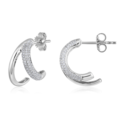 Solid Gold 0.3ct Natural Diamond Twin Claw Wrap Stud Earrings