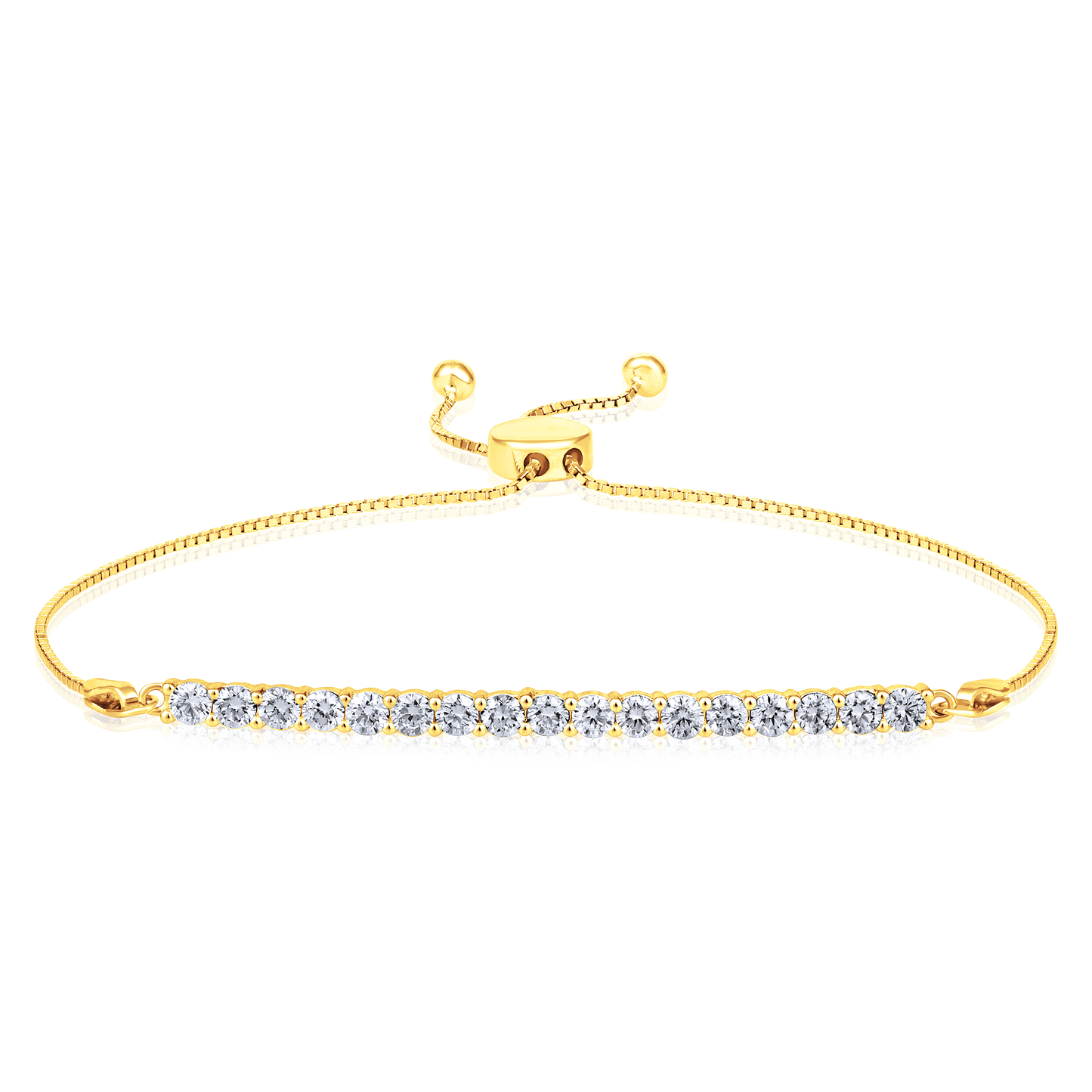 Solid Gold 1.23ct Natural Diamond Tennis Bar Flex Rope Hang Bracelet
