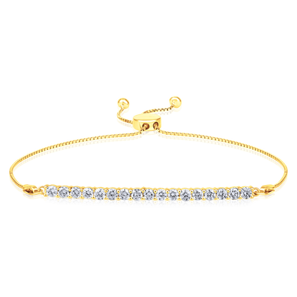 Solid Gold 1.23ct Natural Diamond Tennis Bar Flex Rope Hang Bracelet