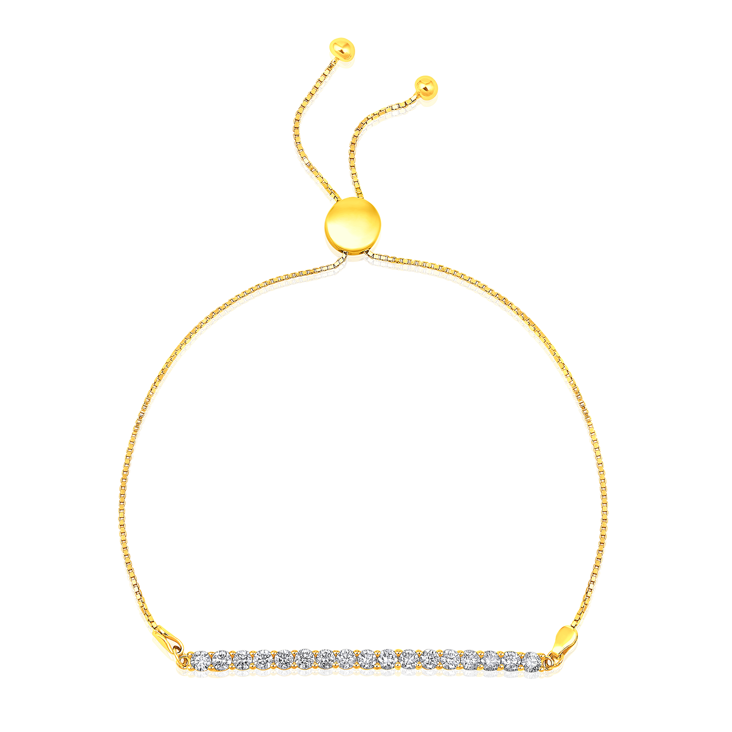 Solid Gold 1.23ct Natural Diamond Tennis Bar Flex Rope Hang Bracelet