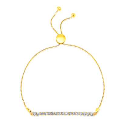 Solid Gold 1.23ct Natural Diamond Tennis Bar Flex Rope Hang Bracelet