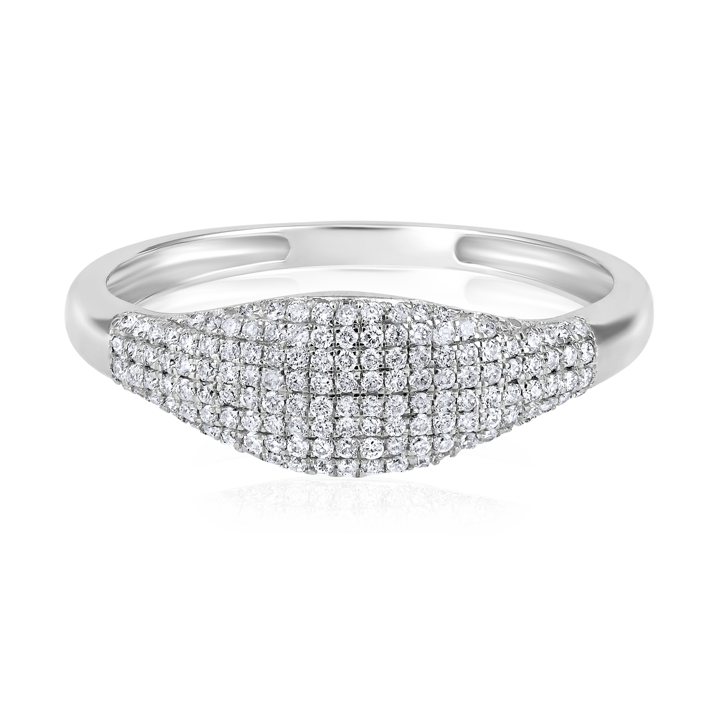 Solid Gold 0.24ct Natural Diamond Dome Signet Ring