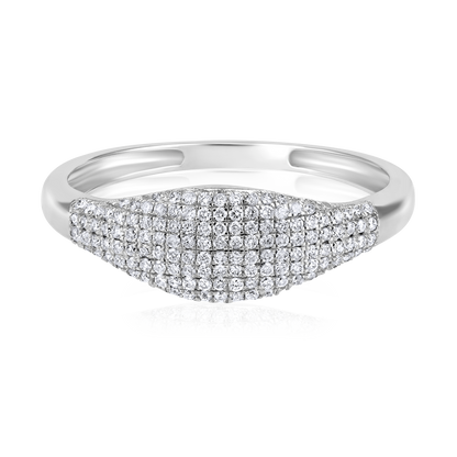 Solid Gold 0.24ct Natural Diamond Dome Signet Ring