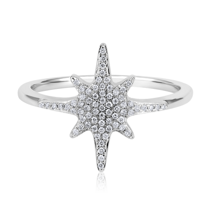 Solid Gold 0.12ct Natural Diamond Spark Star Twinkle Ring