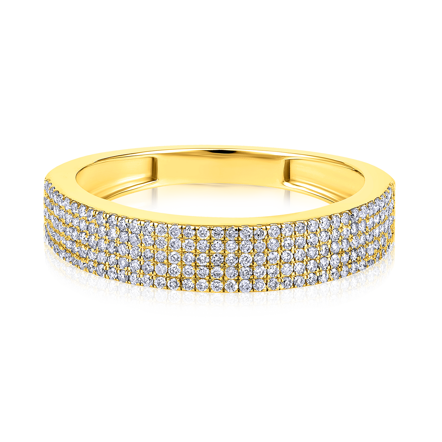 Solid Gold 0.4ct Natural Diamond Chunky Studded Eternity Band Ring