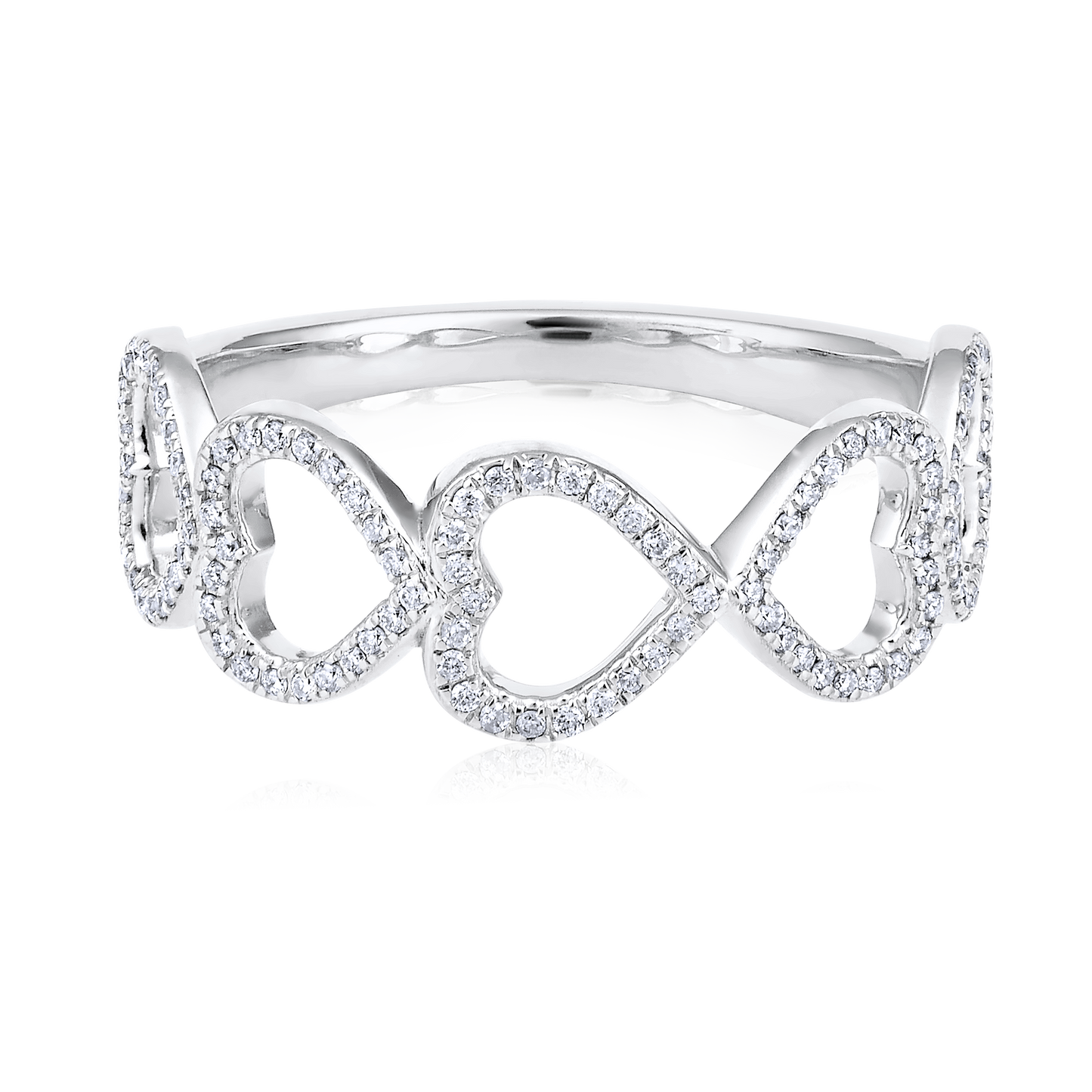 Solid Gold 0.2ct Natural Diamond Multi Heart Infiniti Ring