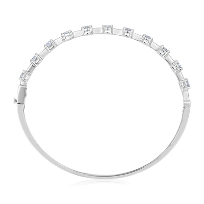Solid Gold 2.1ct Natural Diamond Link Station Bangle Bracelet