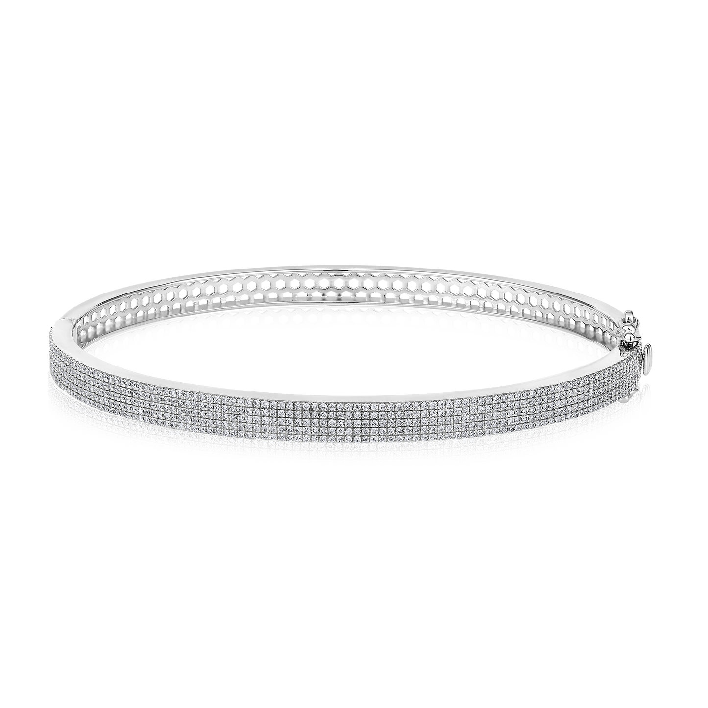 Solid Gold 1ct Natural Diamond Studded Bangle Bracelet
