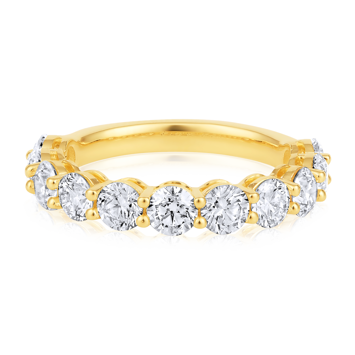 Solid Gold 2.3ct Natural Diamond Eternity Band Thick Ring