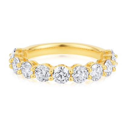 Solid Gold 2.3ct Natural Diamond Eternity Band Thick Ring