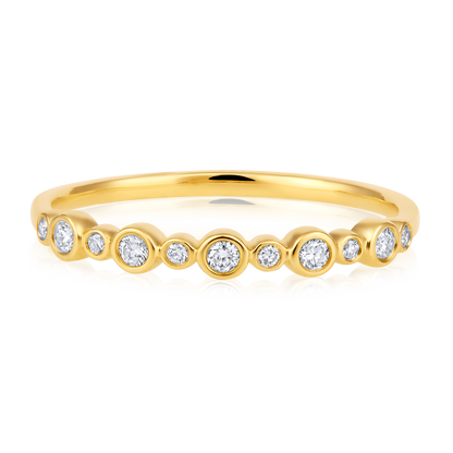 Solid Gold 0.13ct Natural Diamond Bezel Eternity Band Ring