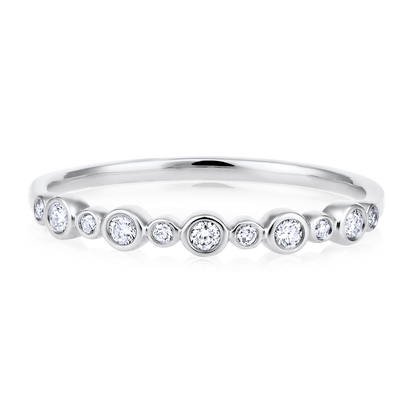 Solid Gold 0.13ct Natural Diamond Bead Bezel Ring