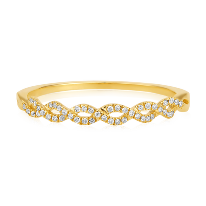 Solid Gold 0.1ct Natural Diamond Infinity Band Ring