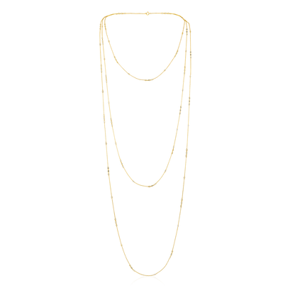 Solid Gold 1.13ct Natural Diamond 48 inch By-Yard Necklace