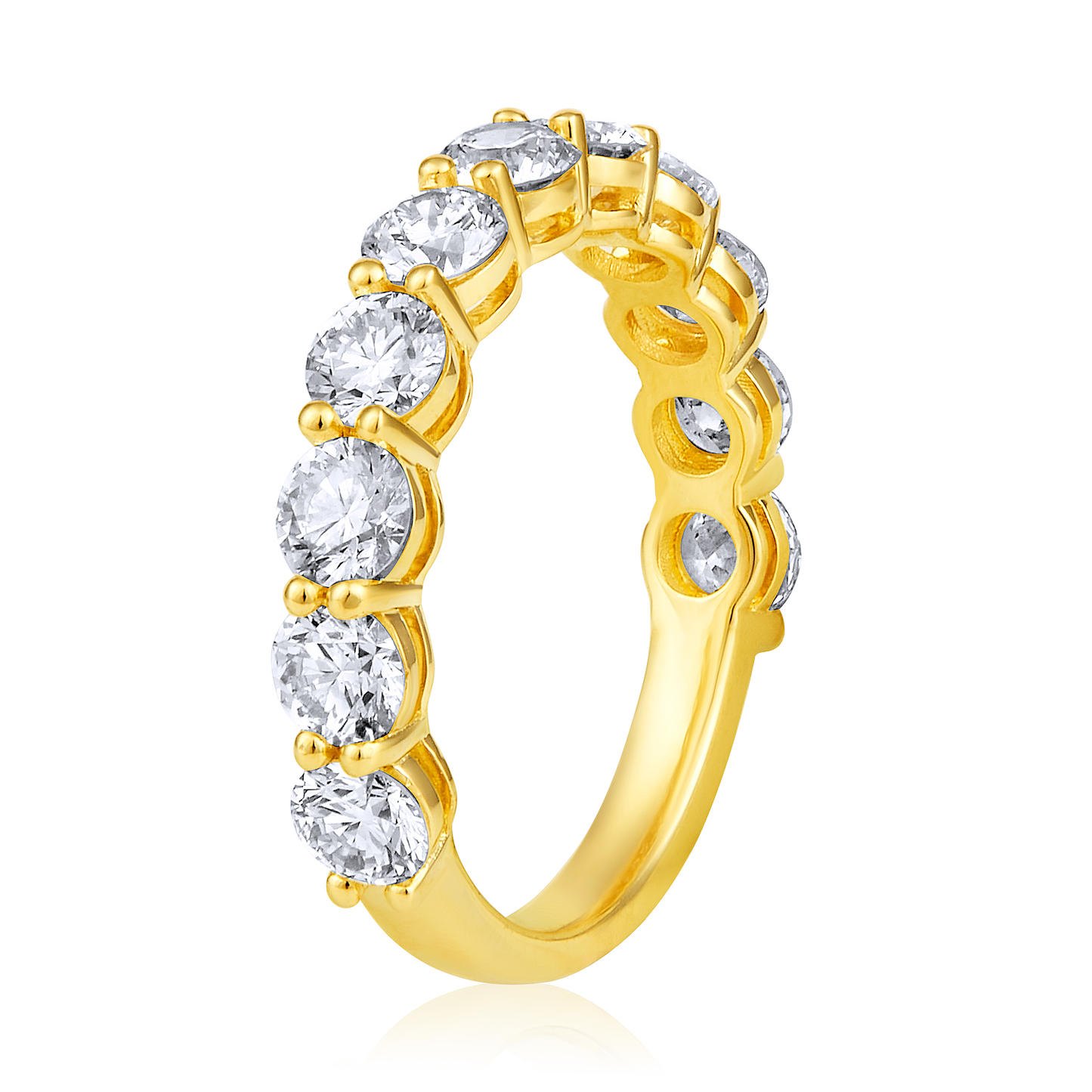 Solid Gold 2.3ct Natural Diamond Eternity Band Thick Ring