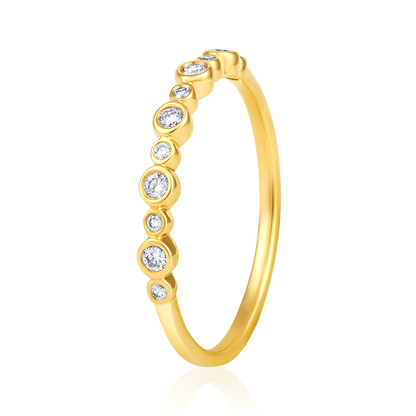 Solid Gold 0.13ct Natural Diamond Bezel Eternity Band Ring