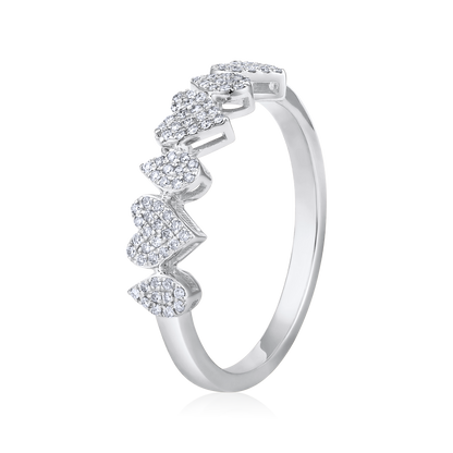 Solid Gold 0.2ct Natural Diamond Heart Love Tear Drop Ring