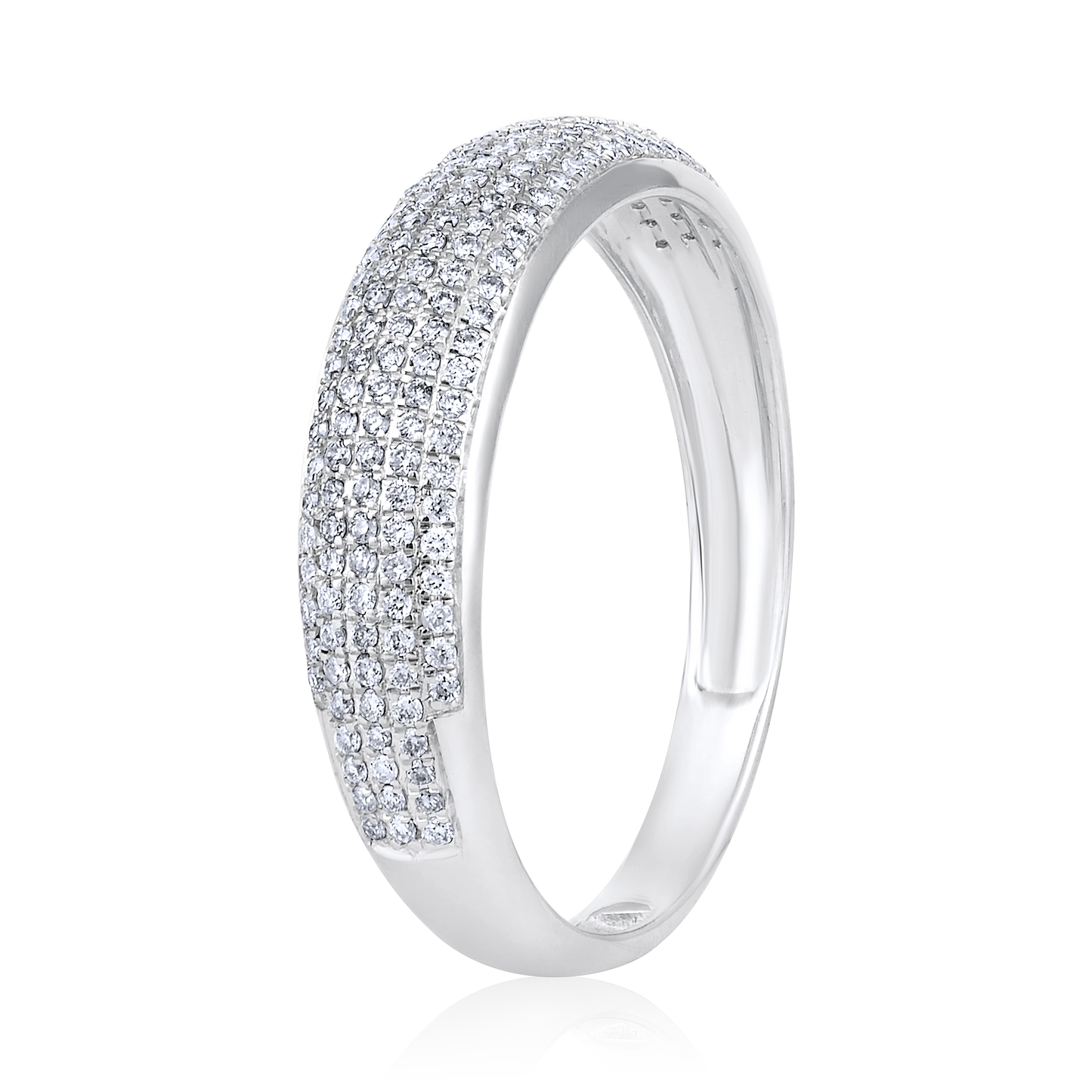 Solid Gold 0.3ct Natural Diamond Dome Studded Band Ring