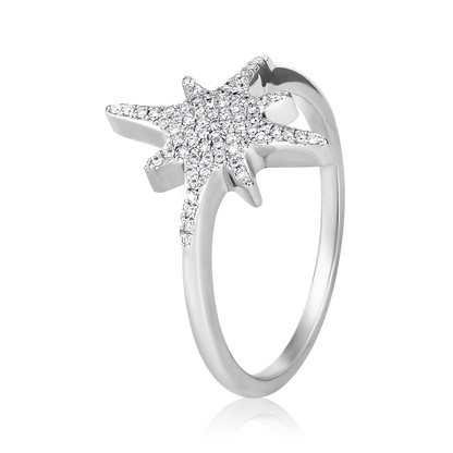 Solid Gold 0.12ct Natural Diamond Spark Star Twinkle Ring