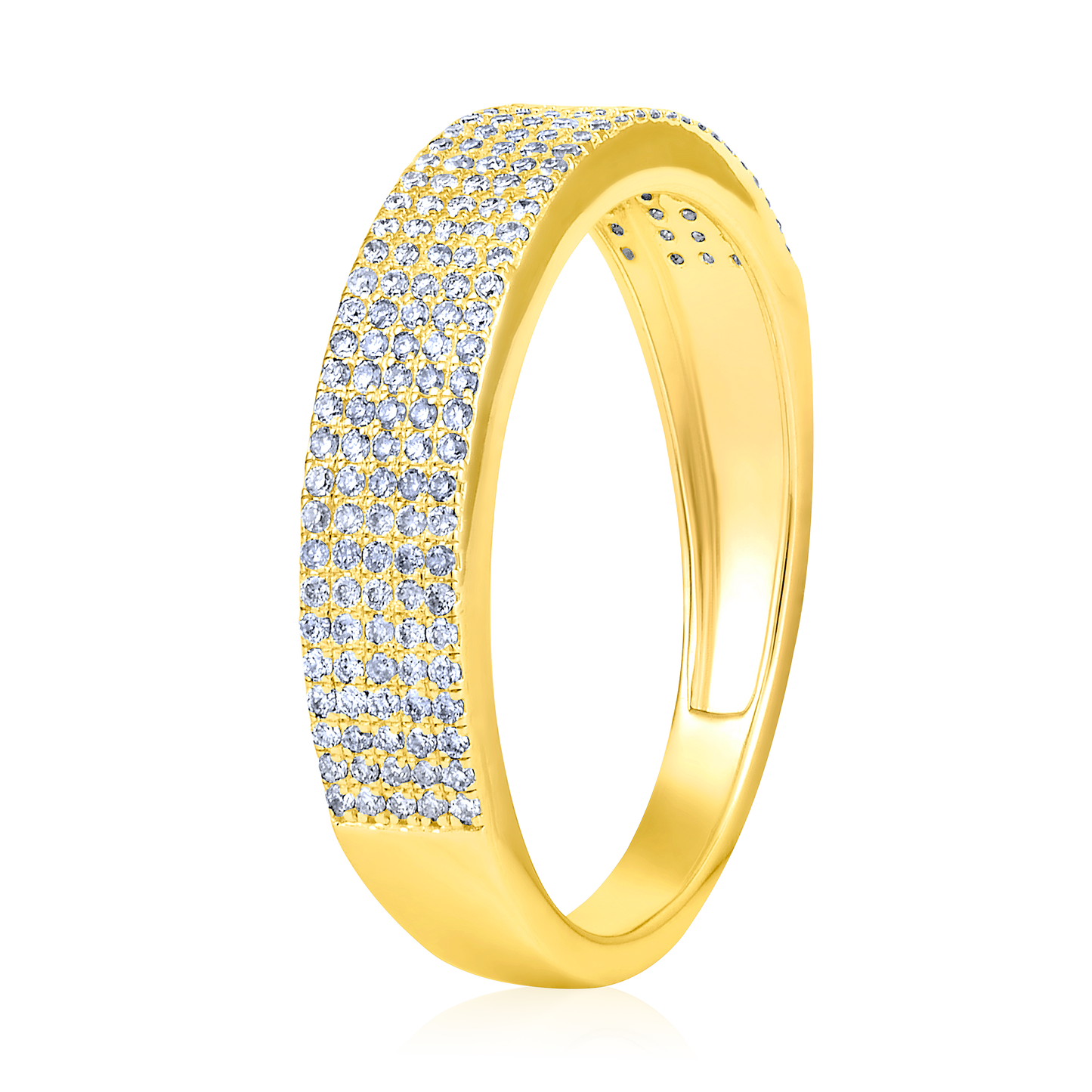 Solid Gold 0.4ct Natural Diamond Chunky Studded Eternity Band Ring