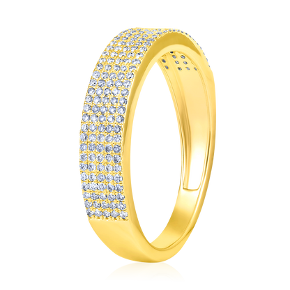 Solid Gold 0.4ct Natural Diamond Chunky Studded Eternity Band Ring