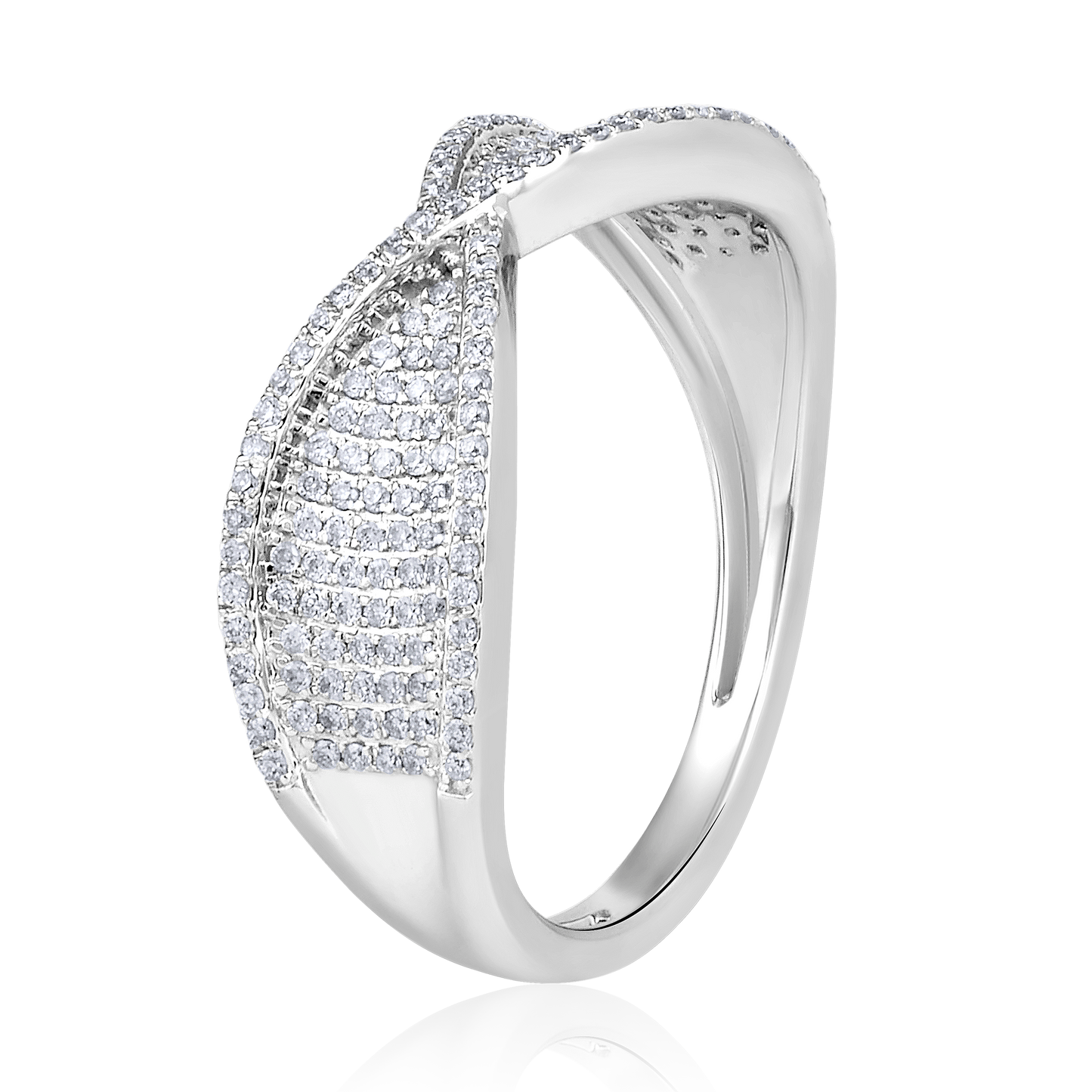 Solid Gold 0.31ct Natural Diamond Infinity Studded Band Ring