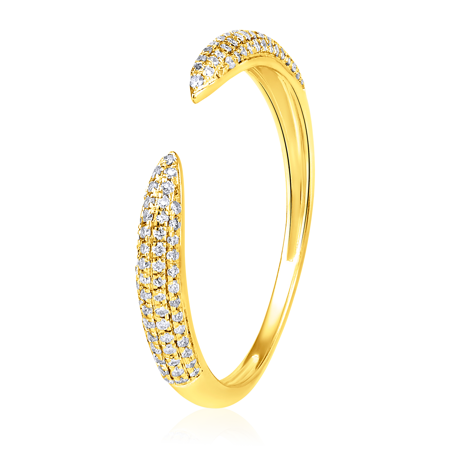 Solid Gold 0.2ct Natural Diamond Open Claw Band Ring
