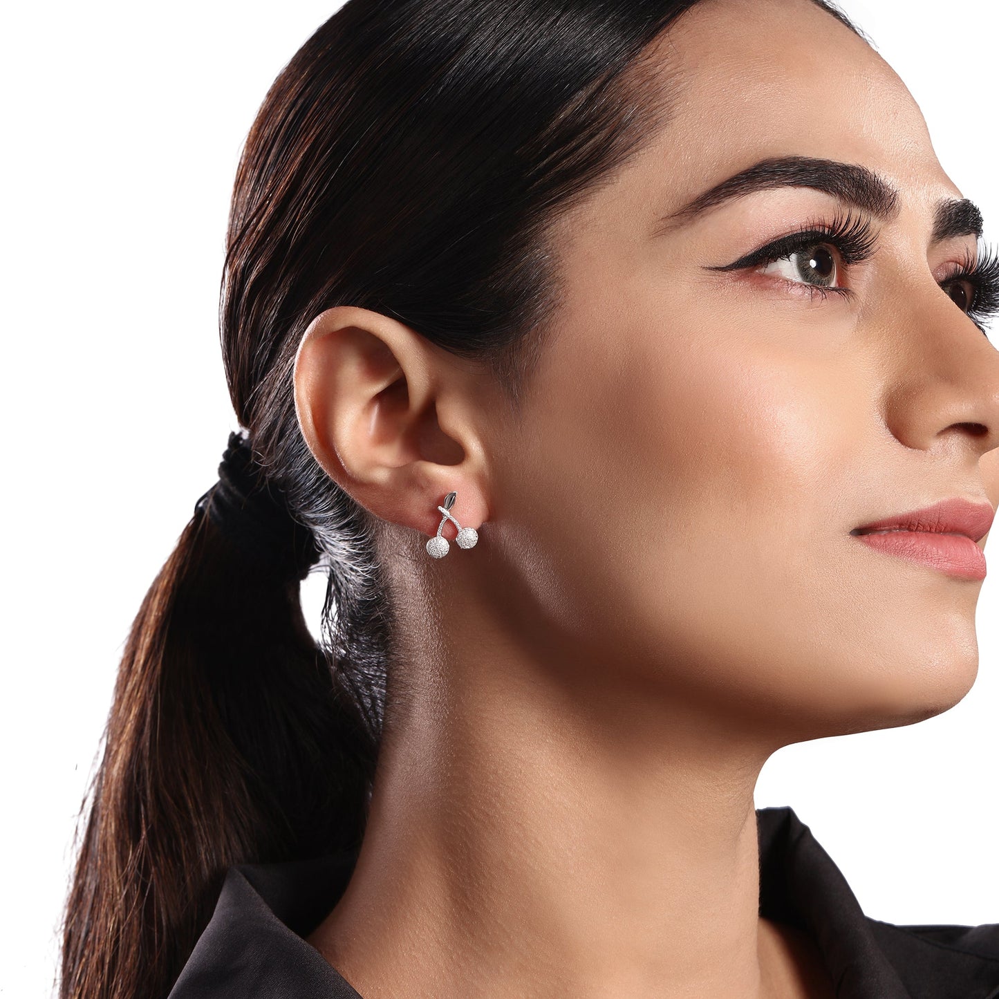 Solid Gold 0.3ct Natural Diamond Cherry Stud Earrings