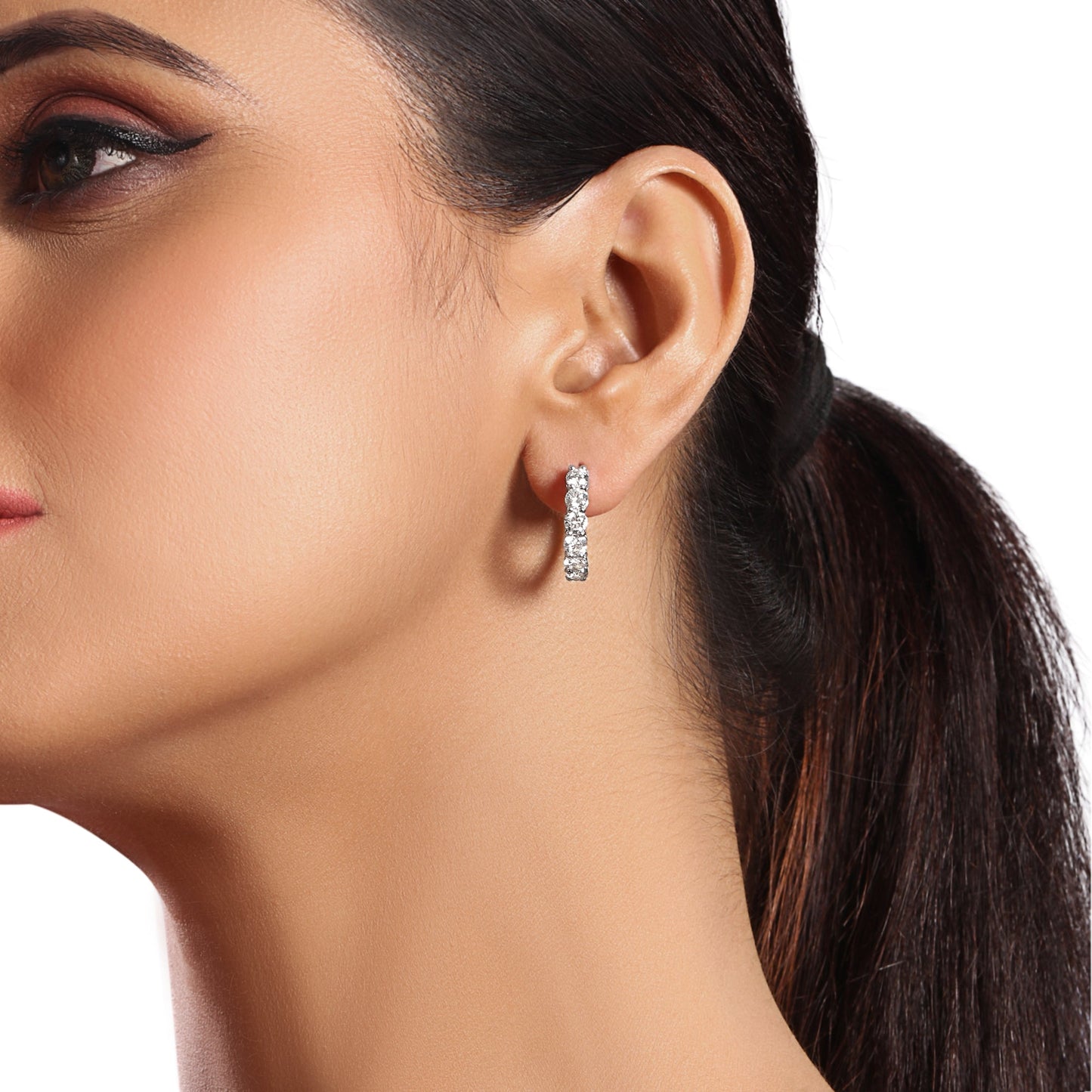 Solid Gold 2.72ct Natural Diamond Hoop Earrings